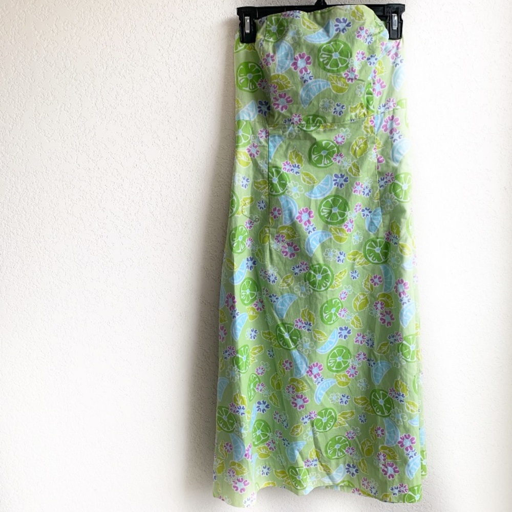 Lilly Pulitzer Vintage Green Lemon Strapless Dress